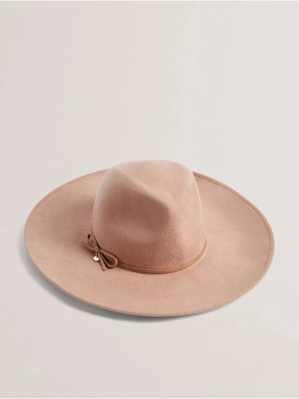 Ted Baker Abbiiio Bow Wool Wide-Brim Felt Fedora in Dark Brown